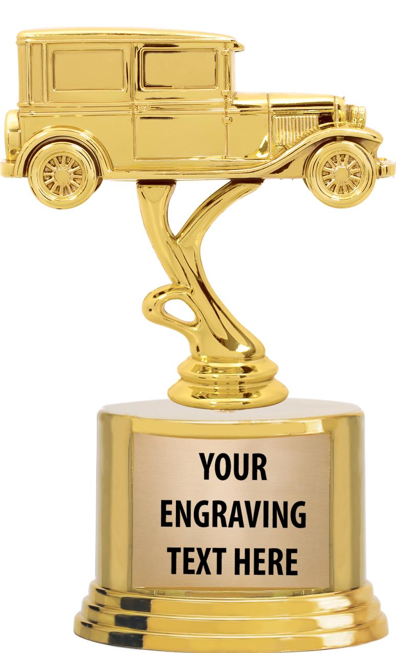 7" TROPHY ON ROUND GOLD BASE