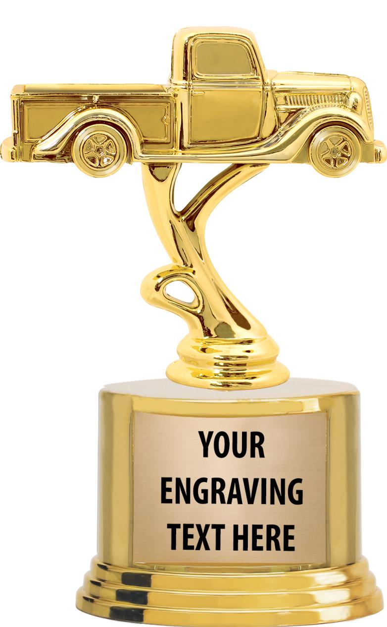 7" TROPHY ON ROUND GOLD BASE
