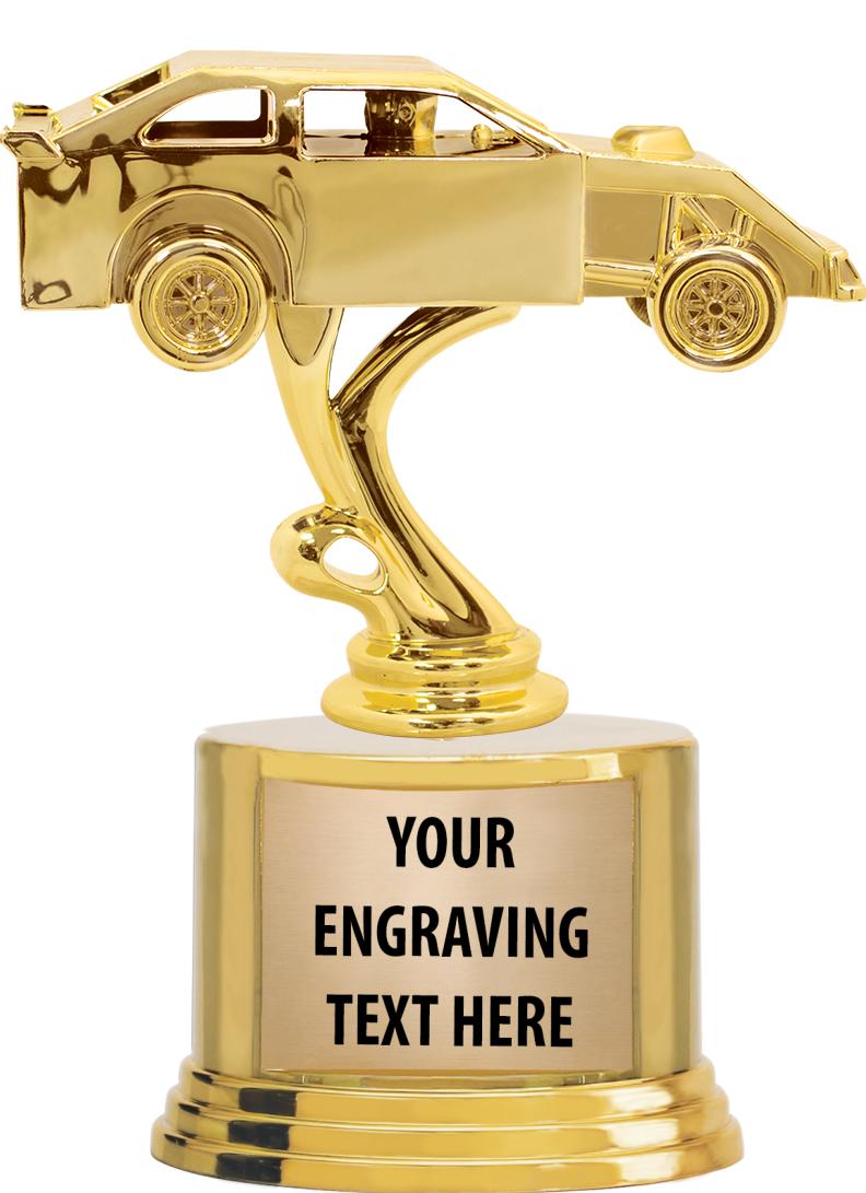 7" TROPHY ON ROUND GOLD BASE