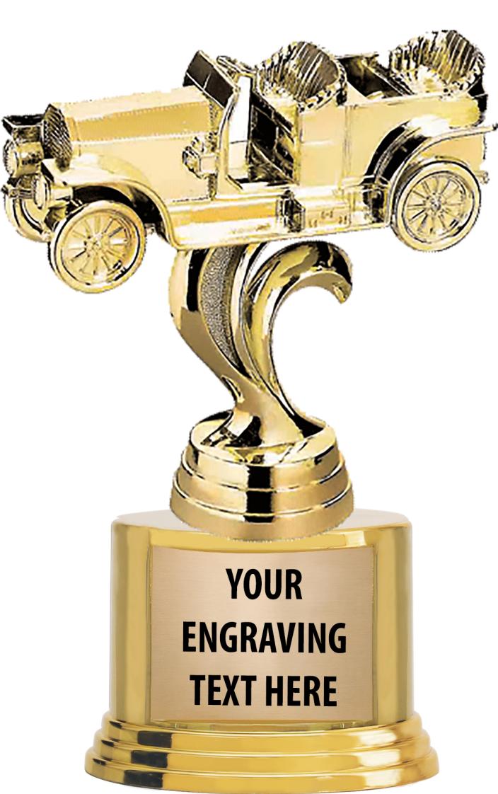 7" TROPHY ON ROUND GOLD BASE