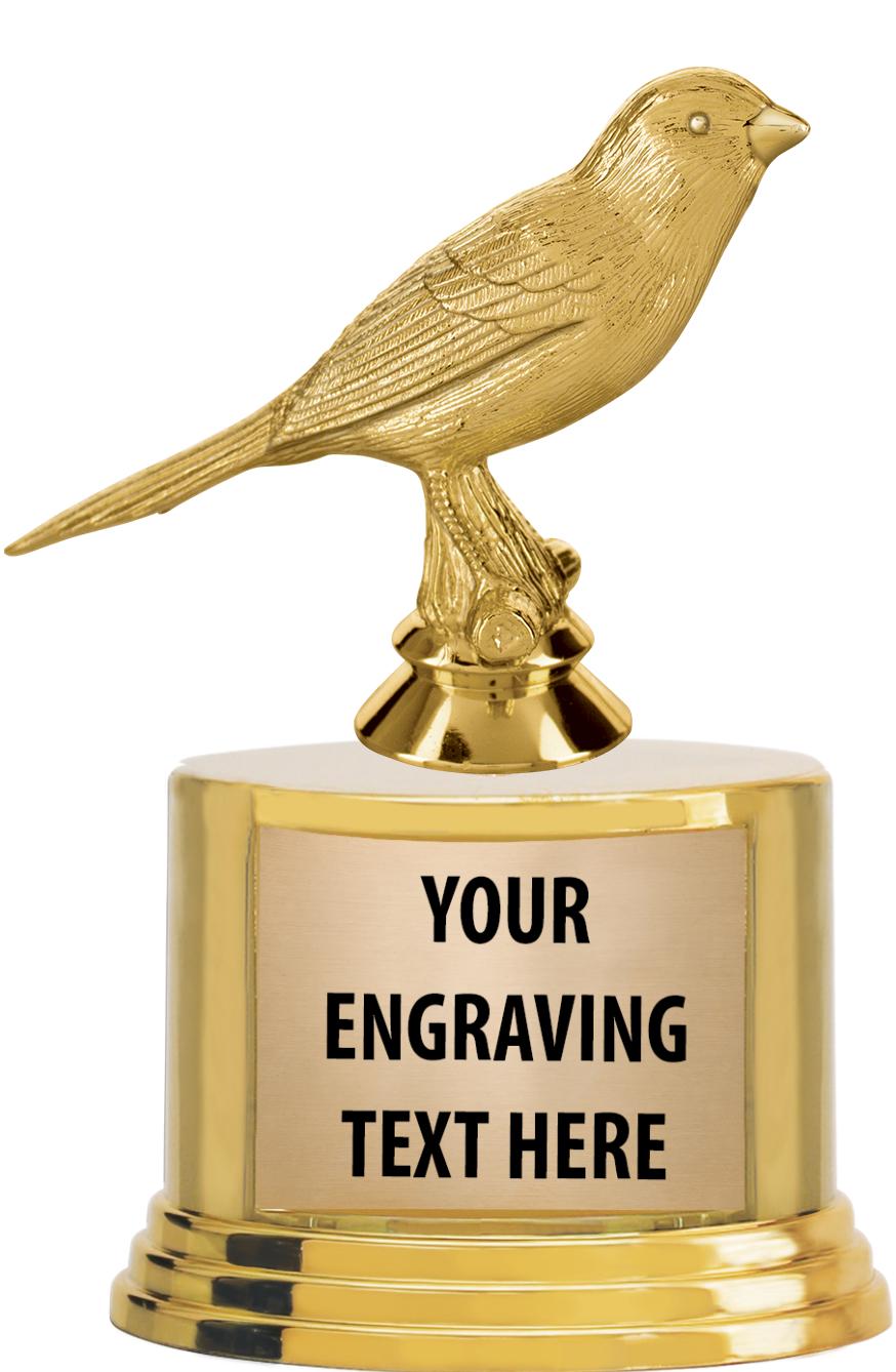 7" TROPHY ON ROUND GOLD BASE