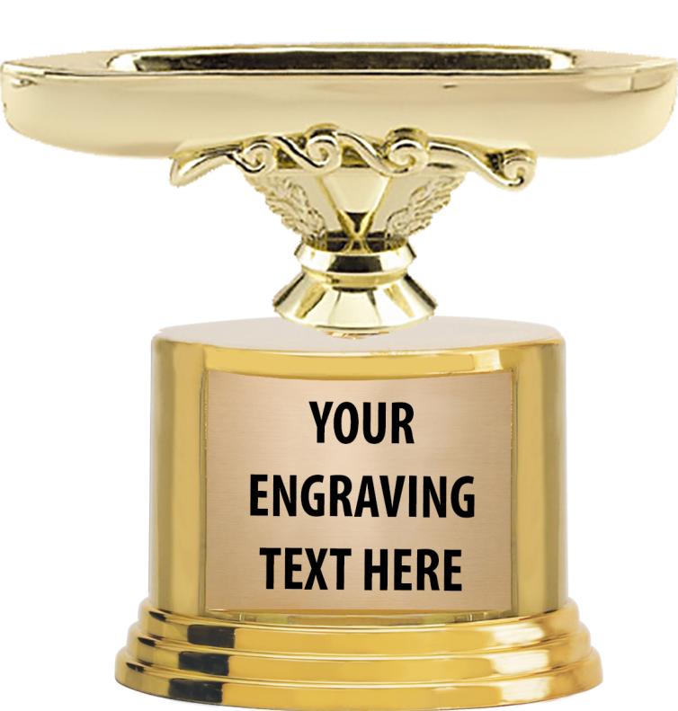 7" TROPHY ON ROUND GOLD BASE