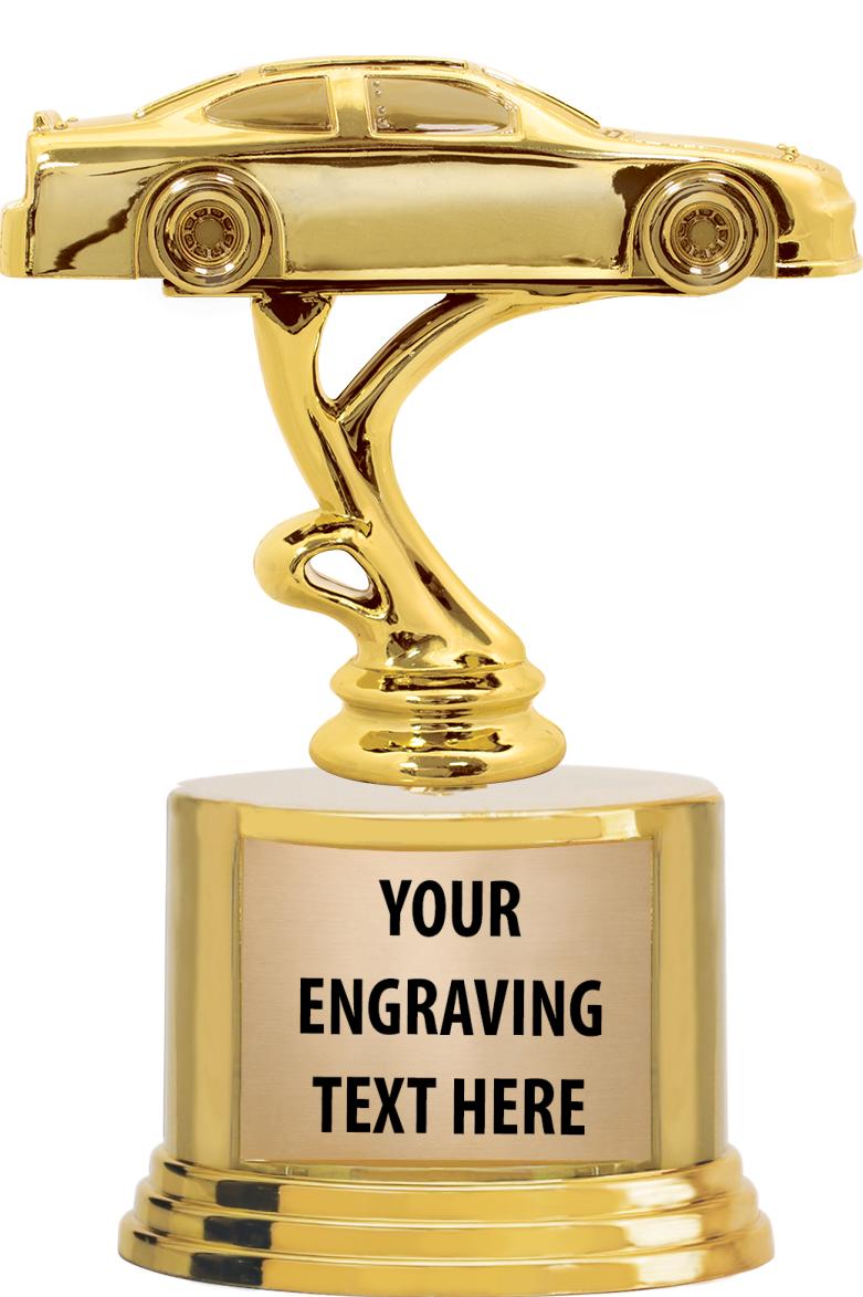 7" TROPHY ON ROUND GOLD BASE