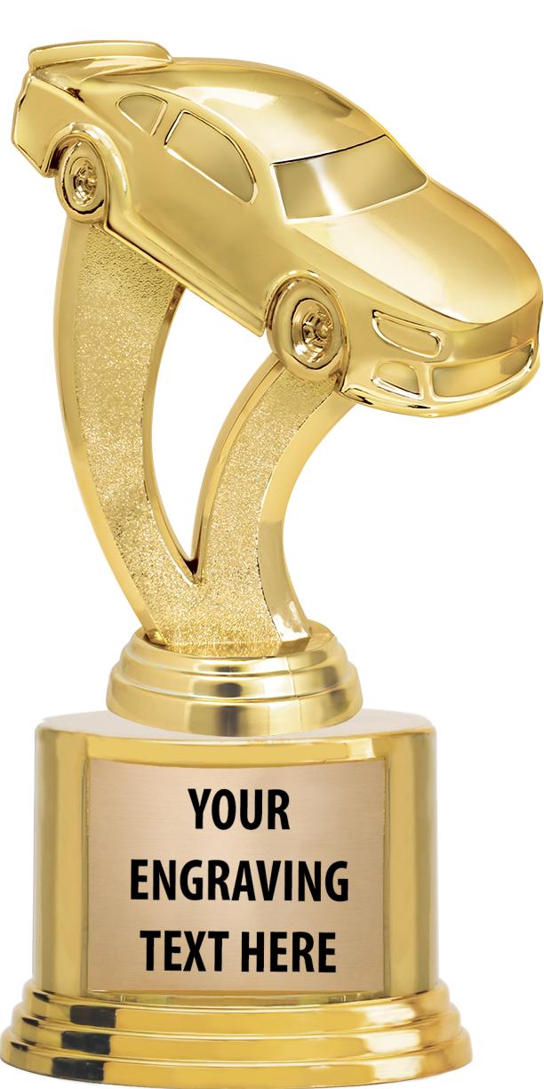 7" TROPHY ON ROUND GOLD BASE