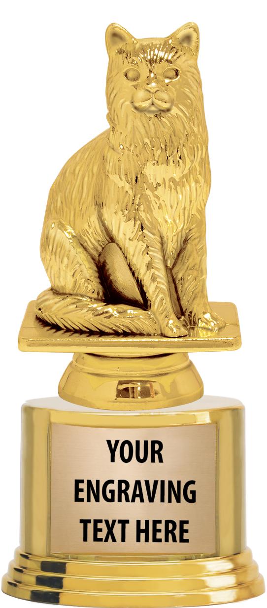 7" TROPHY ON ROUND GOLD BASE