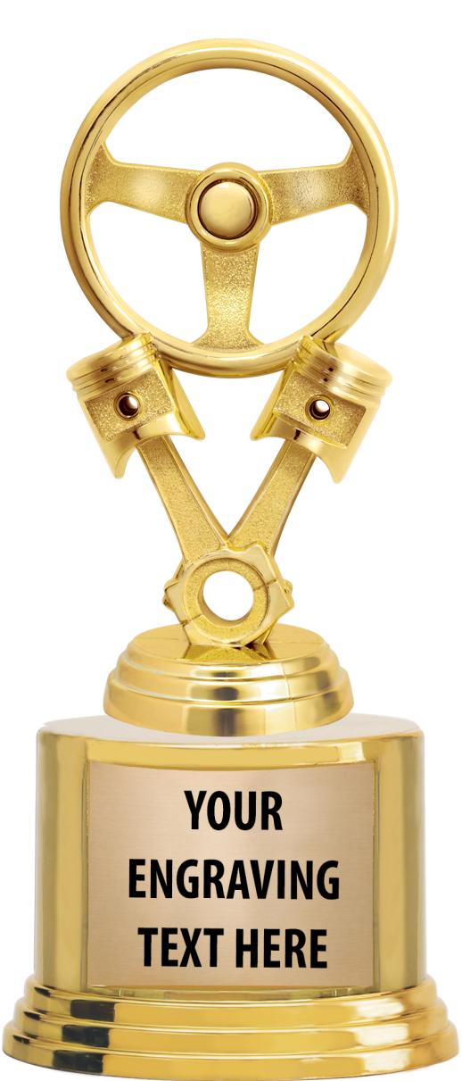 7" TROPHY ON ROUND GOLD BASE