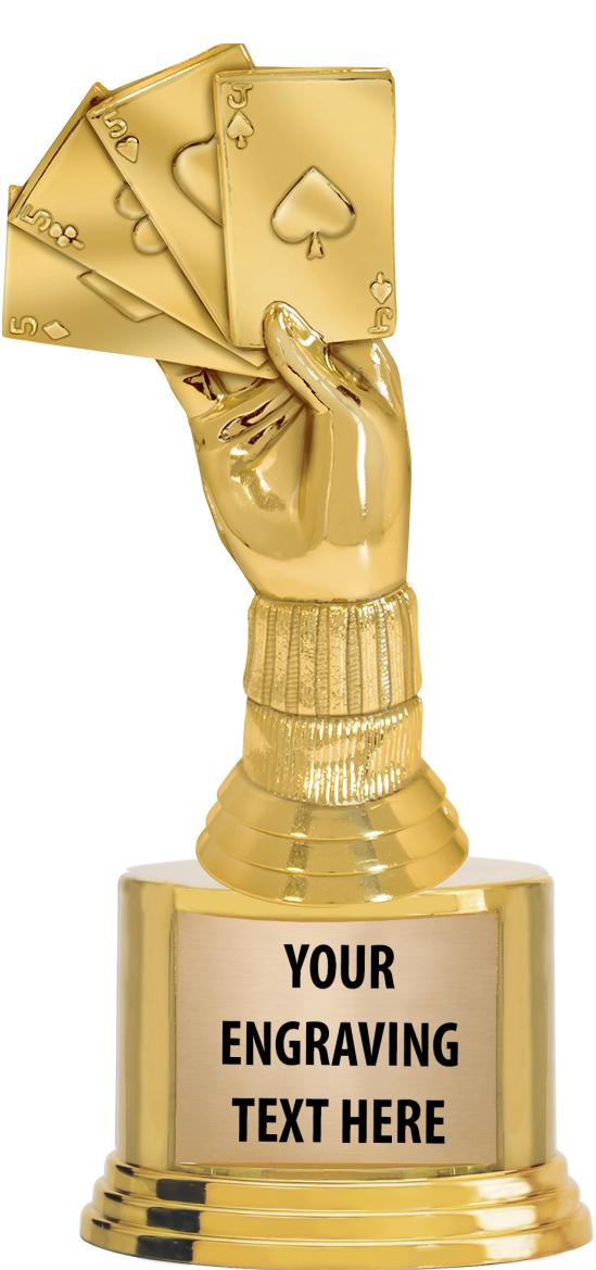 7" TROPHY ON ROUND GOLD BASE