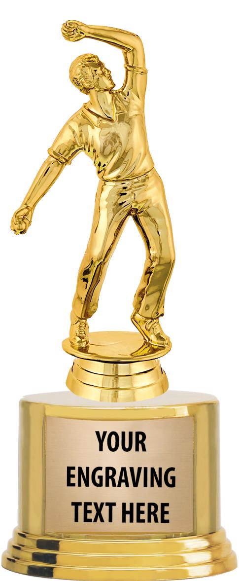 7" TROPHY ON ROUND GOLD BASE