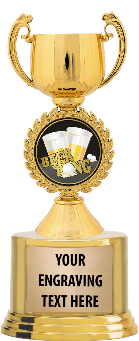 7" TROPHY ON ROUND GOLD BASE