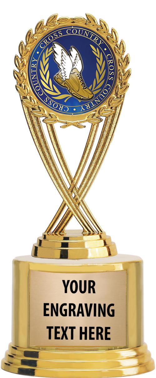 7" TROPHY ON ROUND GOLD BASE