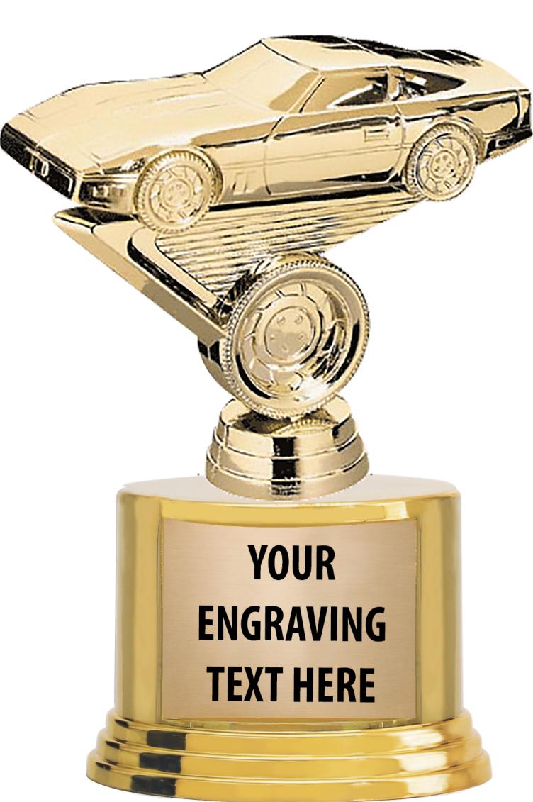 7" TROPHY ON ROUND GOLD BASE