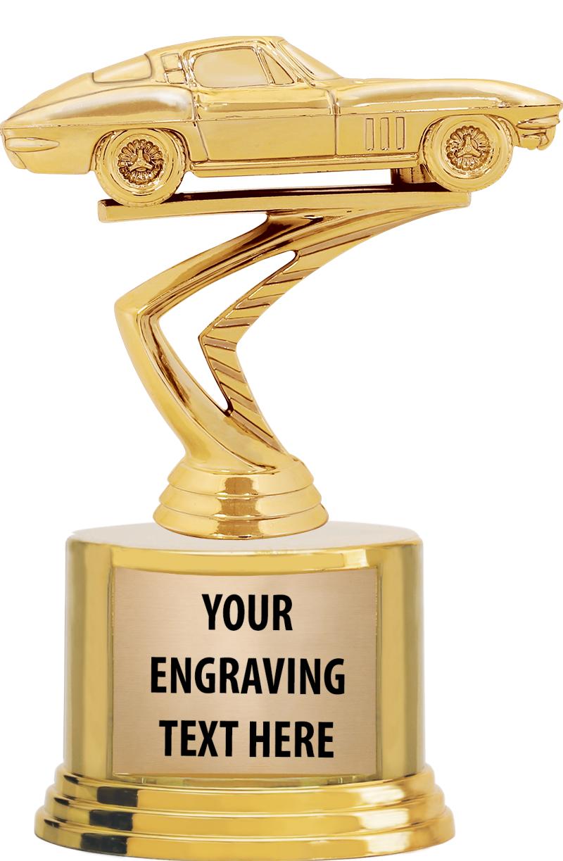 7" TROPHY ON ROUND GOLD BASE