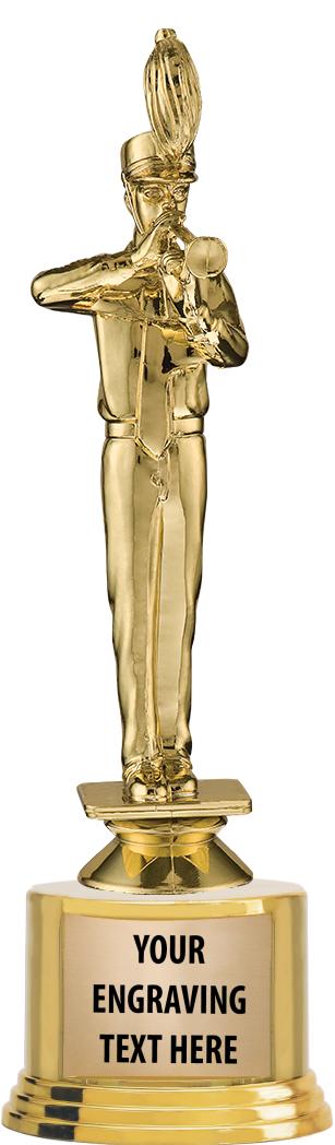 7" TROPHY ON ROUND GOLD BASE