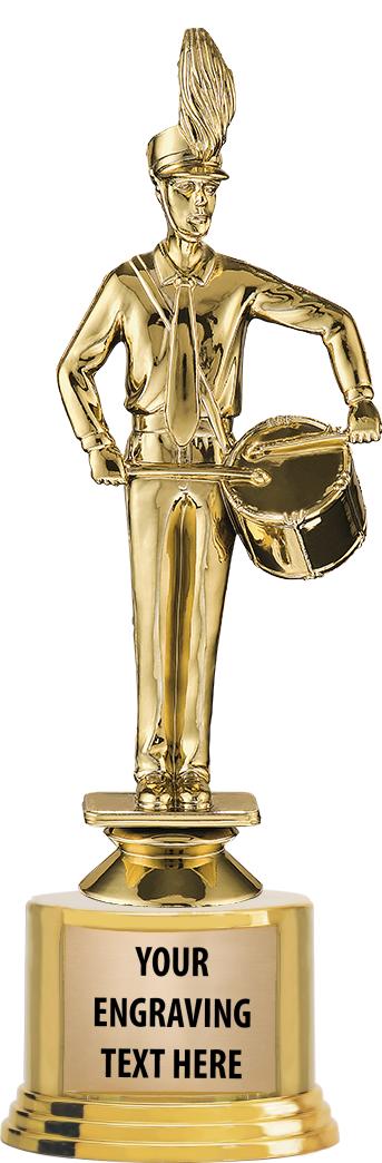 7" TROPHY ON ROUND GOLD BASE