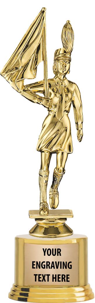 7" TROPHY ON ROUND GOLD BASE