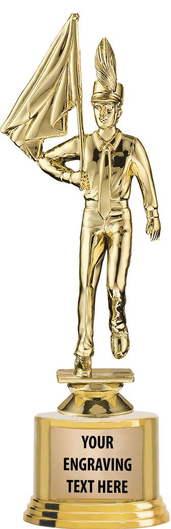 7" TROPHY ON ROUND GOLD BASE