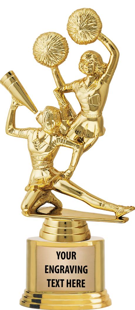 7" TROPHY ON ROUND GOLD BASE