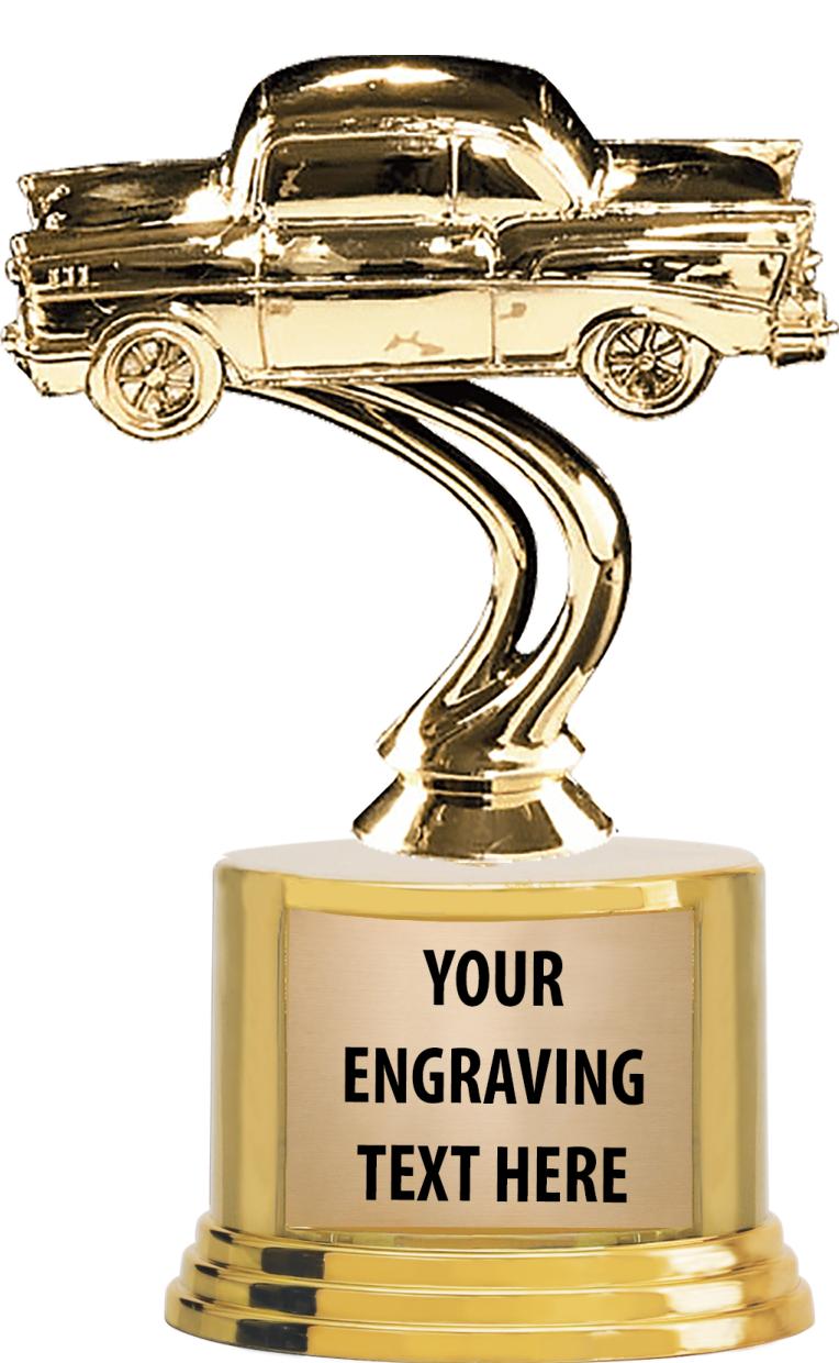7" TROPHY ON ROUND GOLD BASE