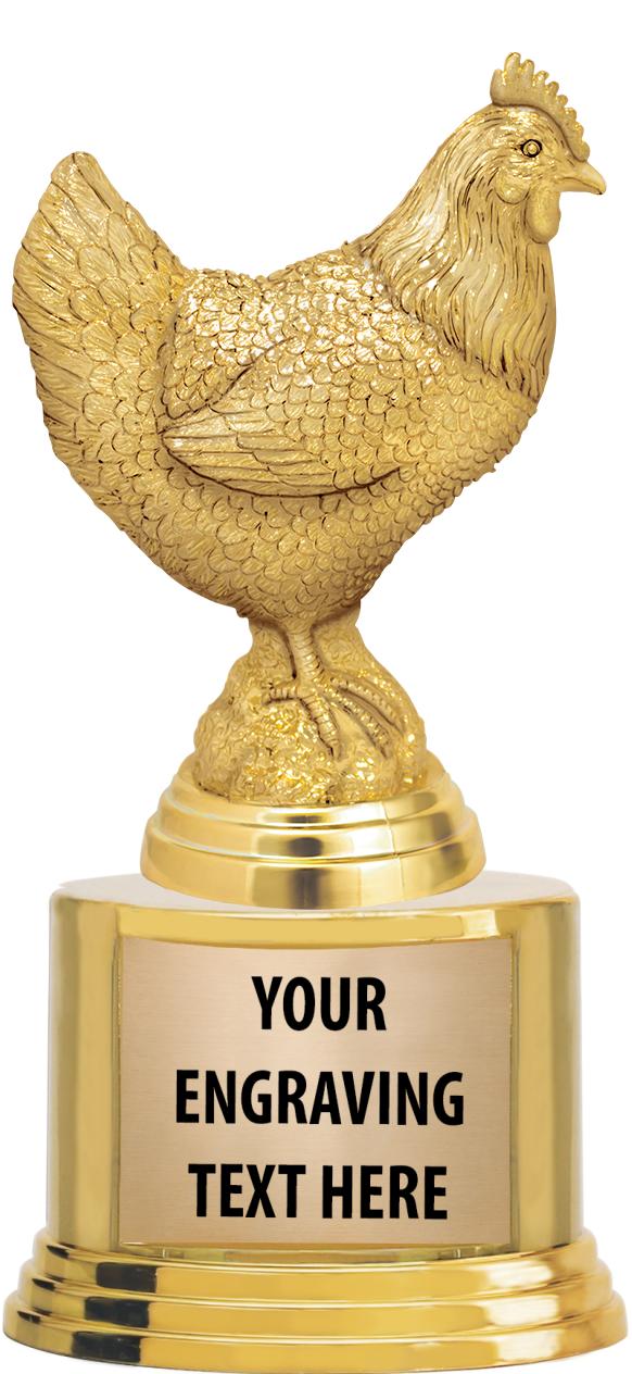 7" TROPHY ON ROUND GOLD BASE