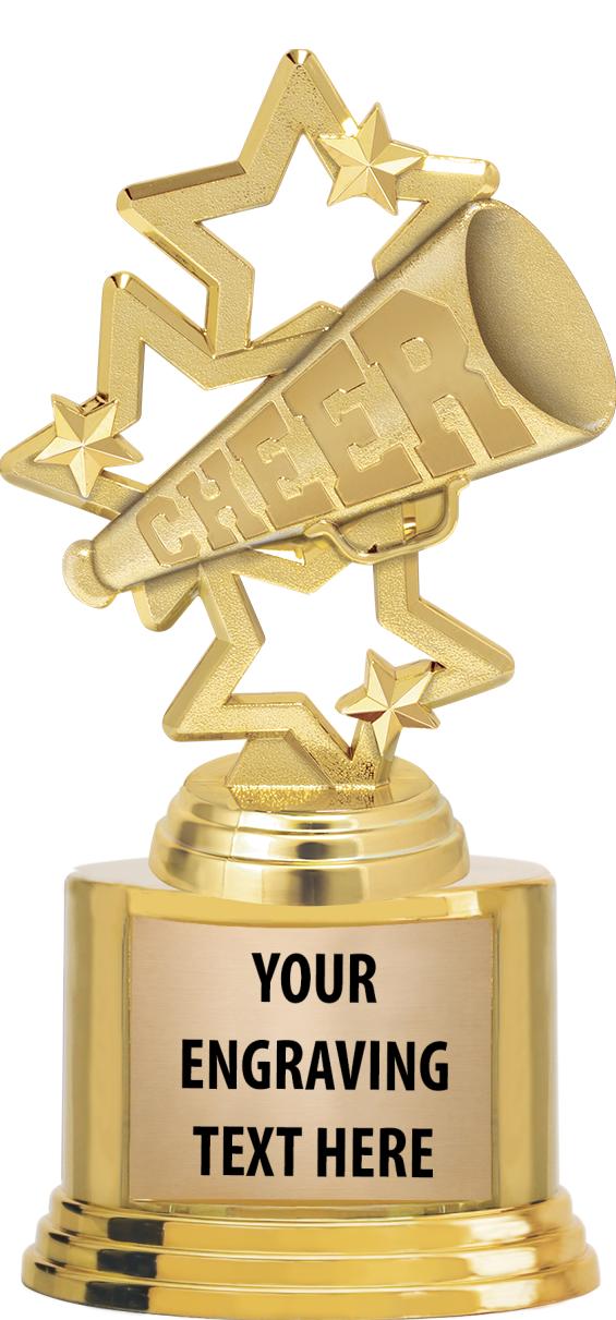 7" TROPHY ON ROUND GOLD BASE