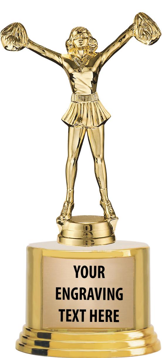7" TROPHY ON ROUND GOLD BASE