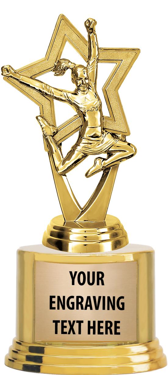 7" TROPHY ON ROUND GOLD BASE