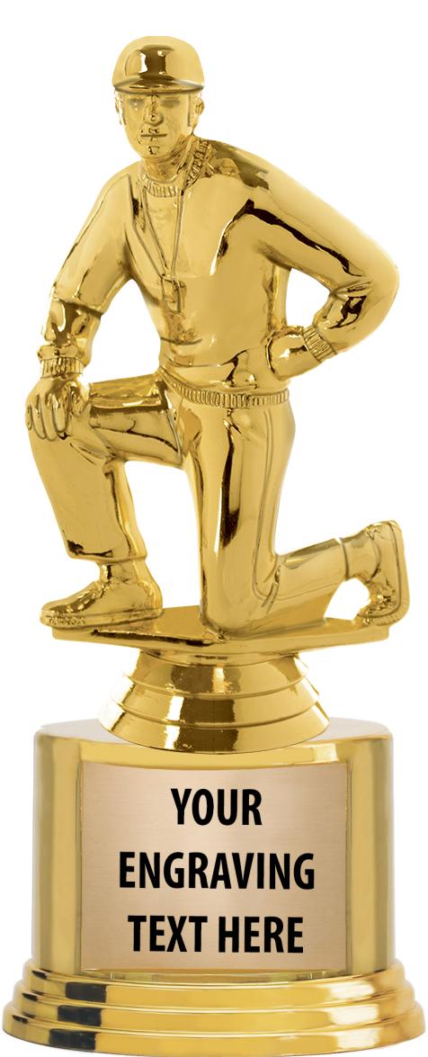 7" TROPHY ON ROUND GOLD BASE