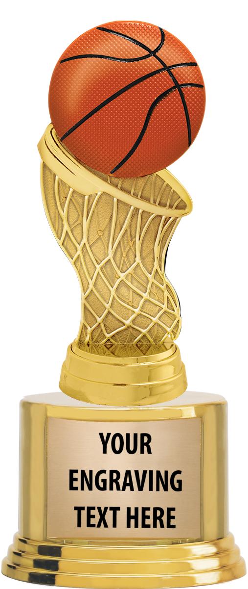 7" TROPHY ON ROUND GOLD BASE