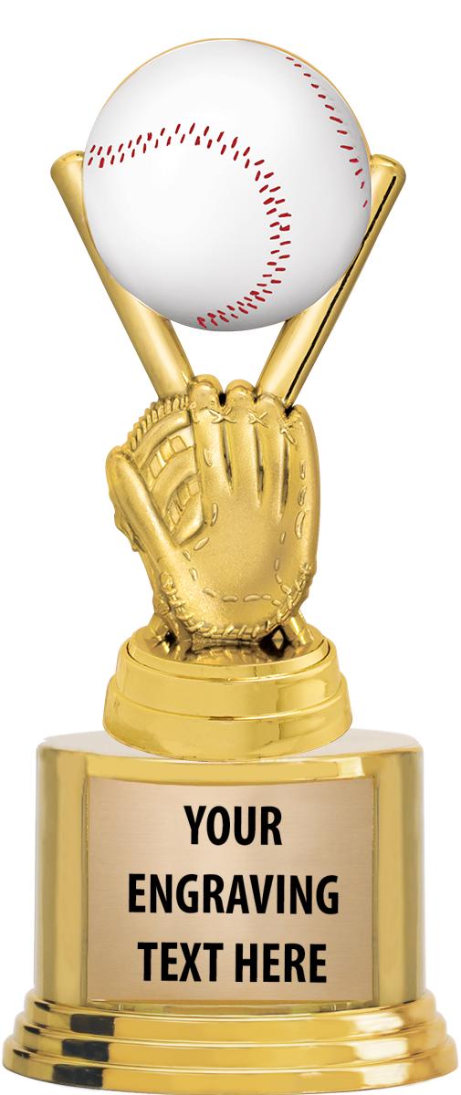 7" TROPHY ON ROUND GOLD BASE