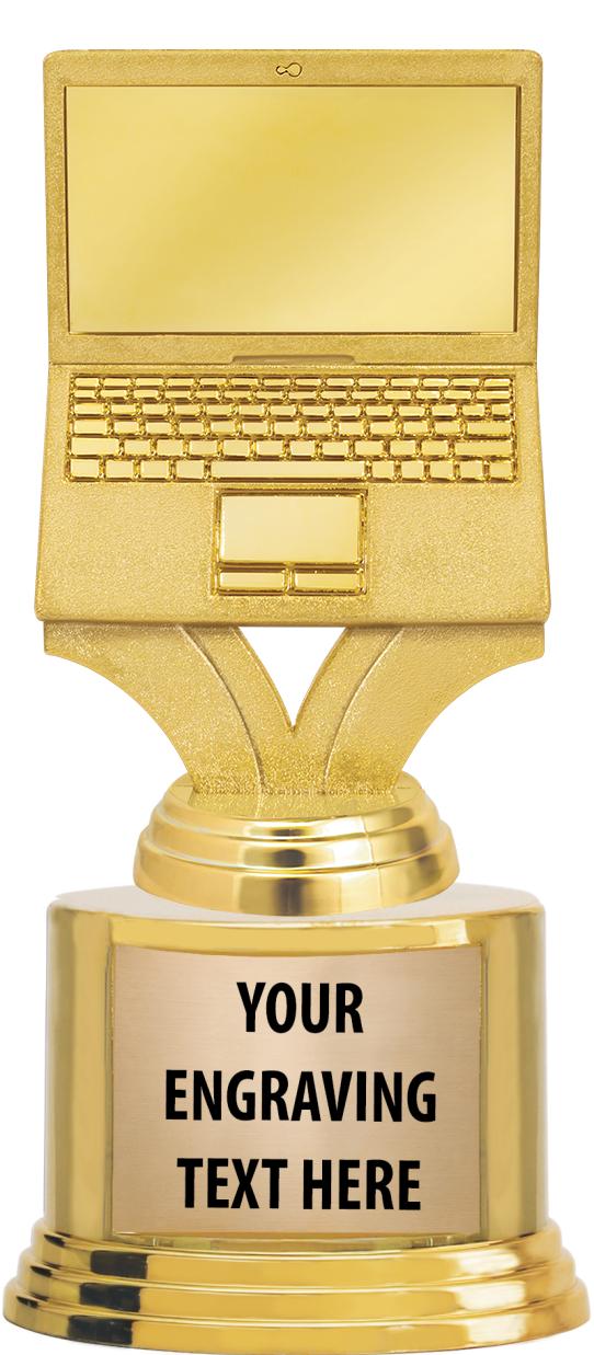 7" TROPHY ON ROUND GOLD BASE