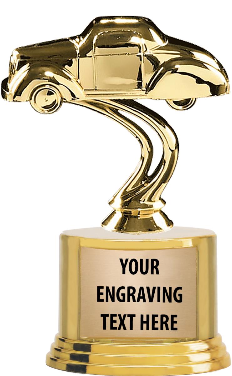 7" TROPHY ON ROUND GOLD BASE
