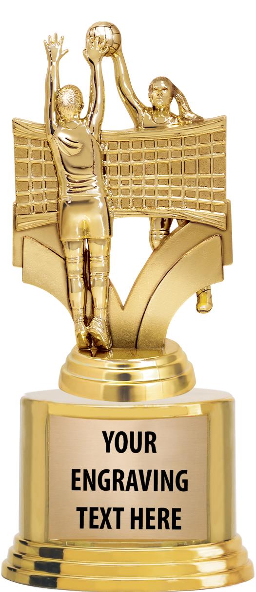 7" TROPHY ON ROUND GOLD BASE
