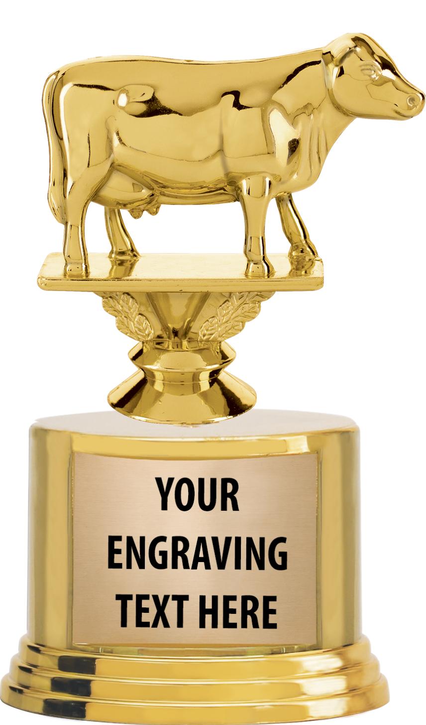 7" TROPHY ON ROUND GOLD BASE