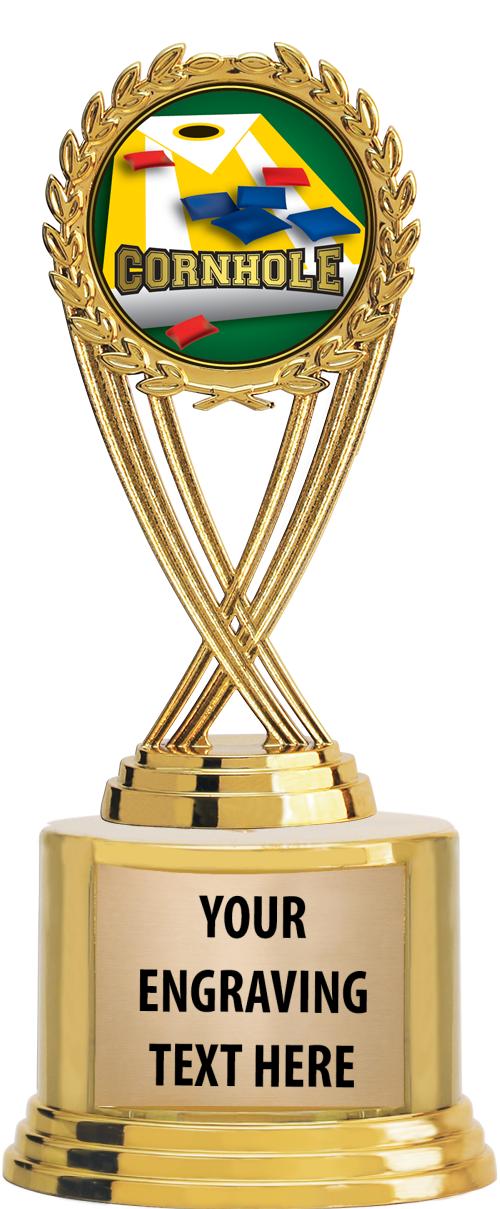 7" TROPHY ON ROUND GOLD BASE