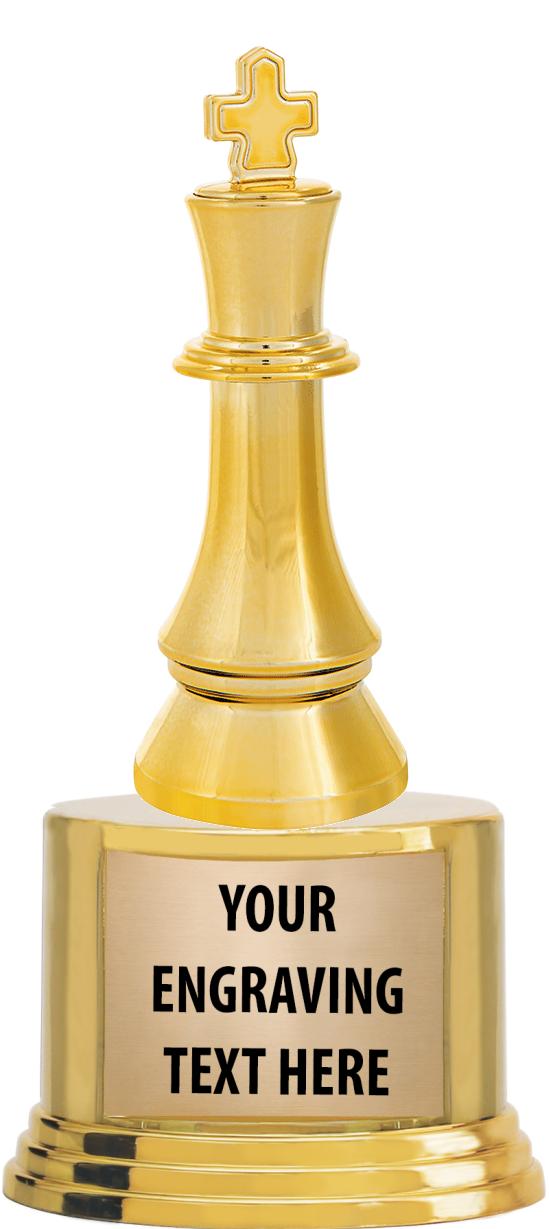 7" TROPHY ON ROUND GOLD BASE