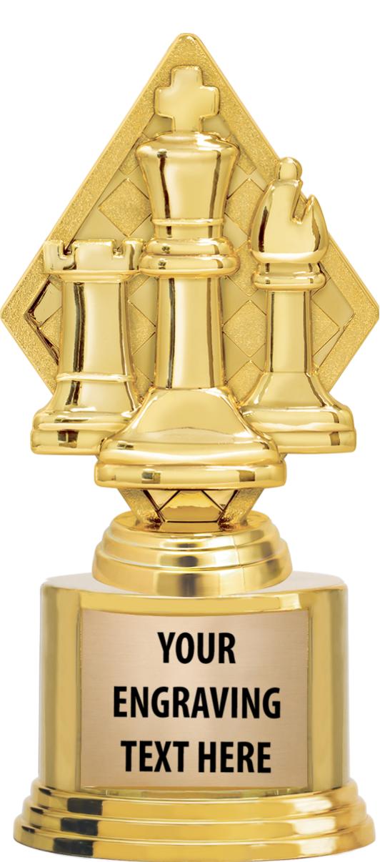 7" TROPHY ON ROUND GOLD BASE