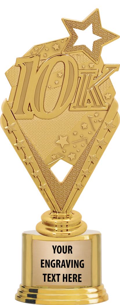 7" TROPHY ON ROUND GOLD BASE