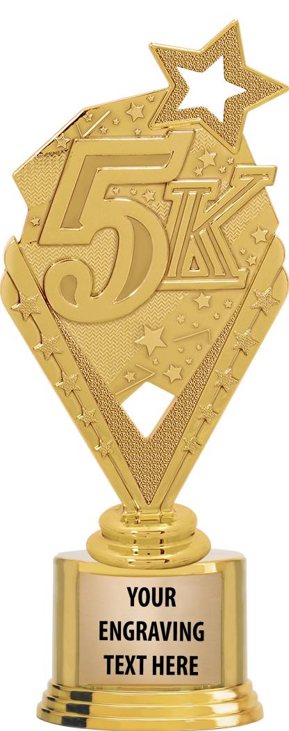 7" TROPHY ON ROUND GOLD BASE