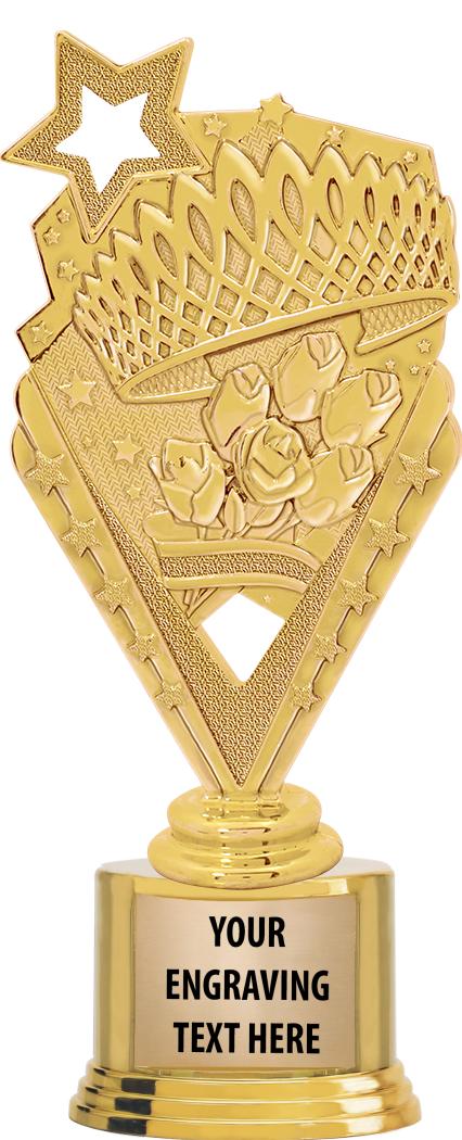 7" TROPHY ON ROUND GOLD BASE