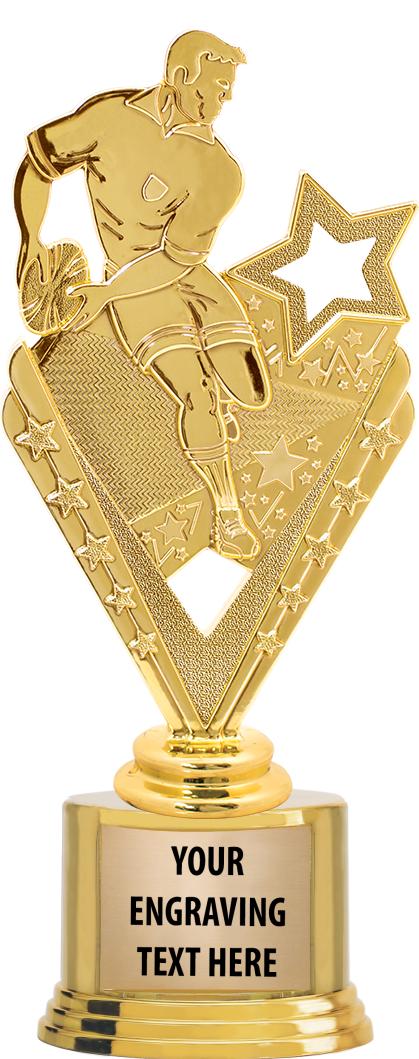 7" TROPHY ON ROUND GOLD BASE