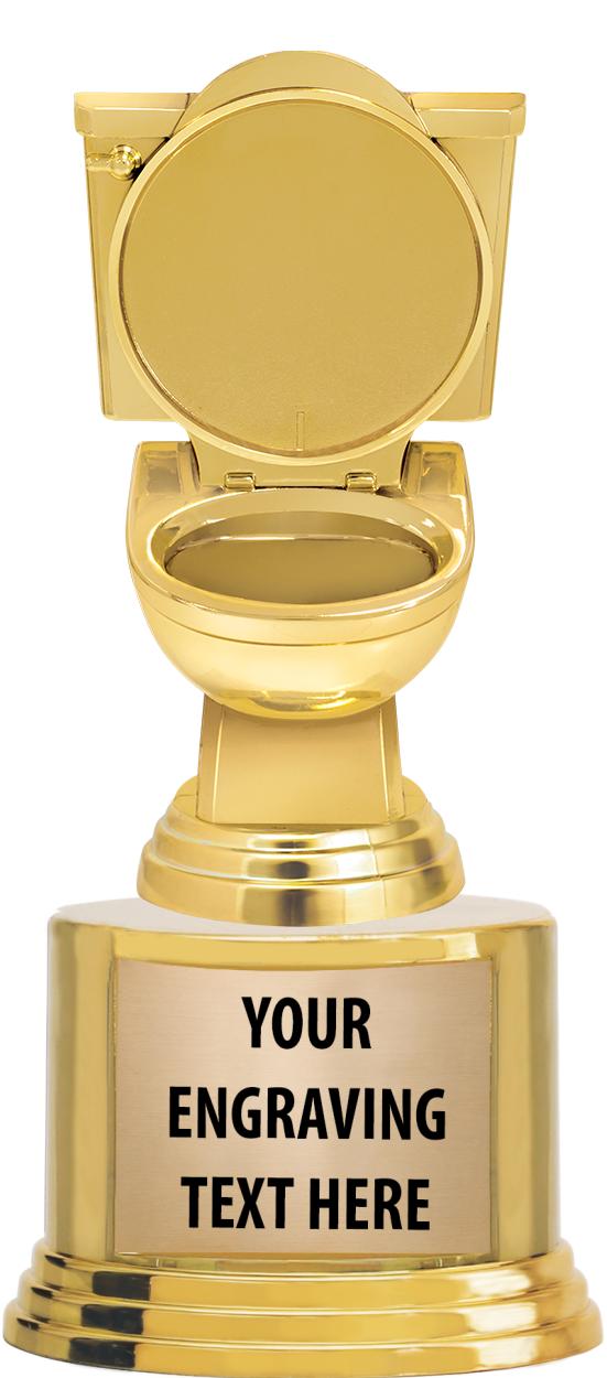 7" TROPHY ON ROUND GOLD BASE