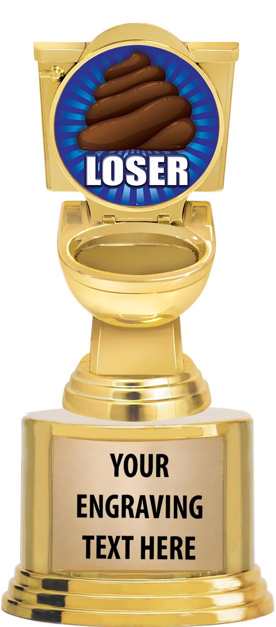 7" TROPHY ON ROUND GOLD BASE