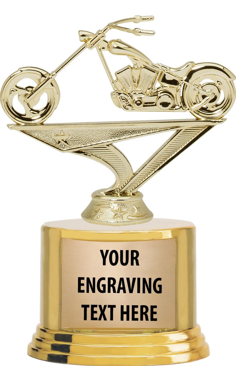 7" TROPHY ON ROUND GOLD BASE