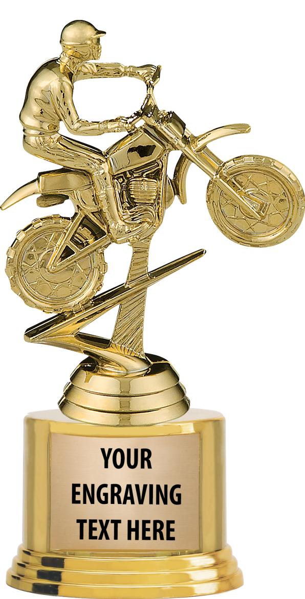 7" TROPHY ON ROUND GOLD BASE