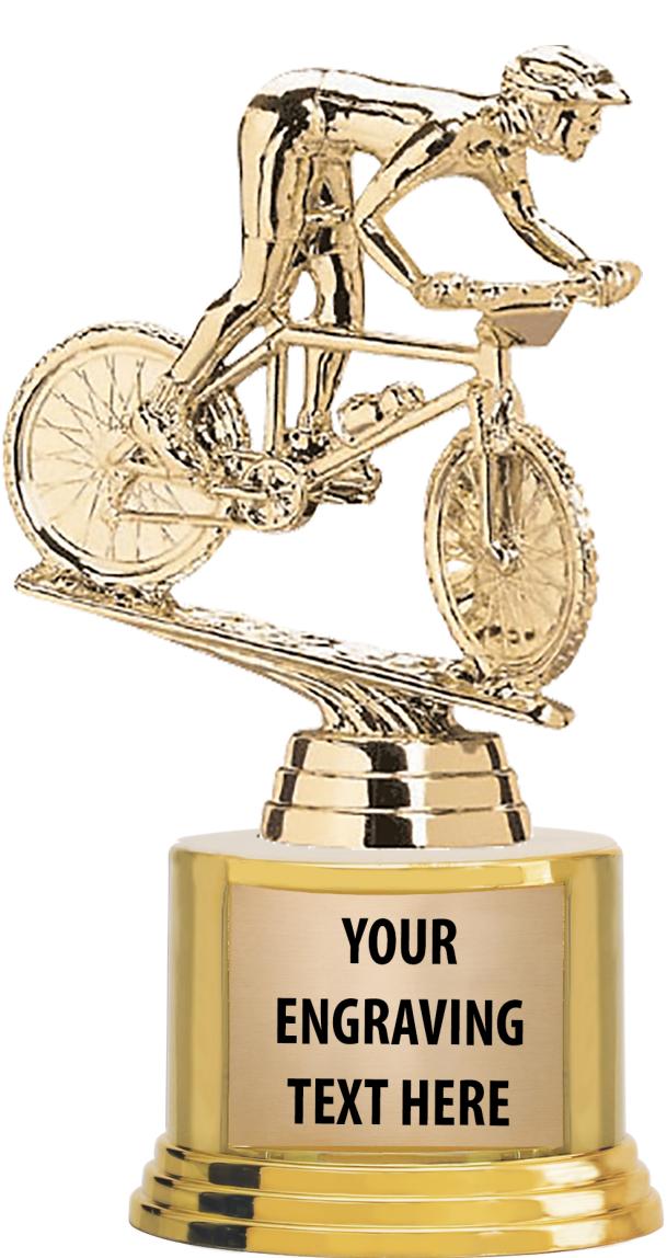7" TROPHY ON ROUND GOLD BASE