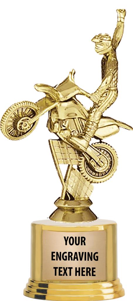 7" TROPHY ON ROUND GOLD BASE