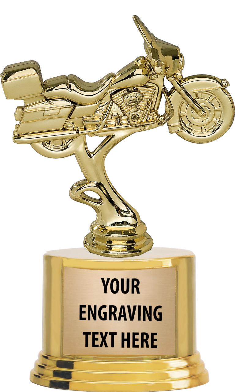 7" TROPHY ON ROUND GOLD BASE