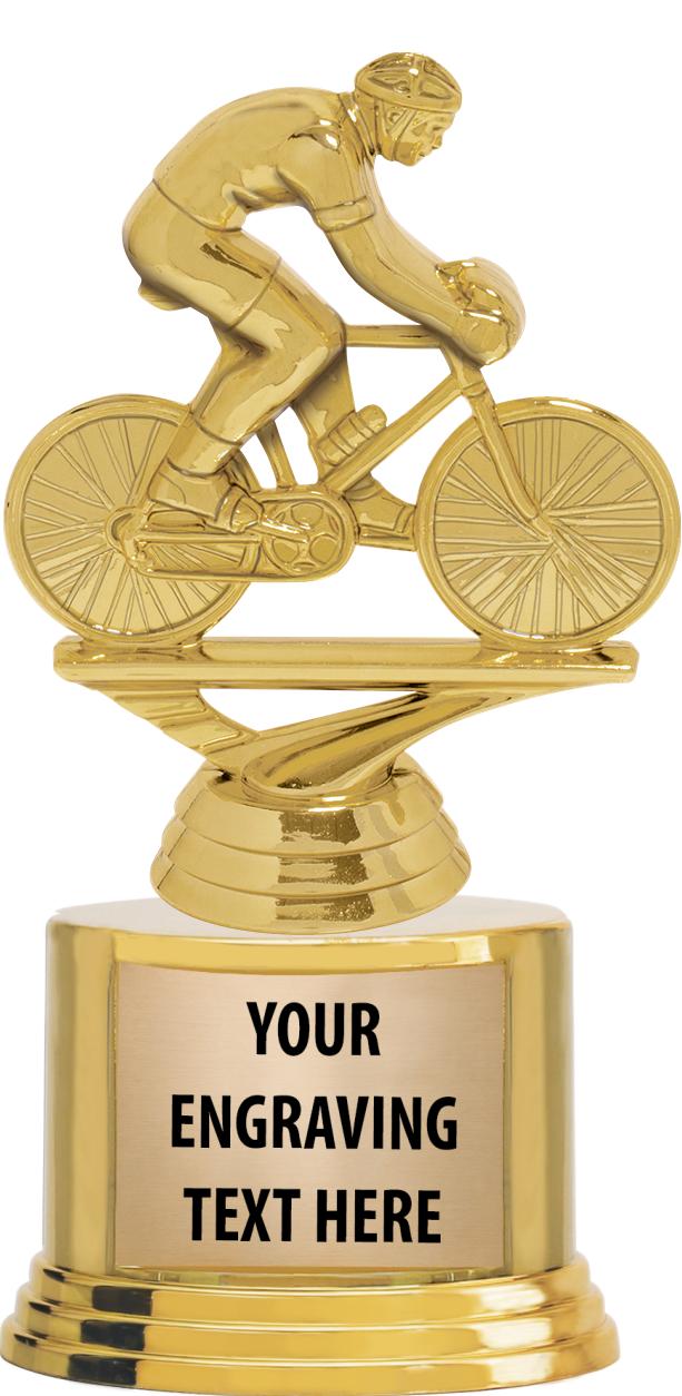 7" TROPHY ON ROUND GOLD BASE