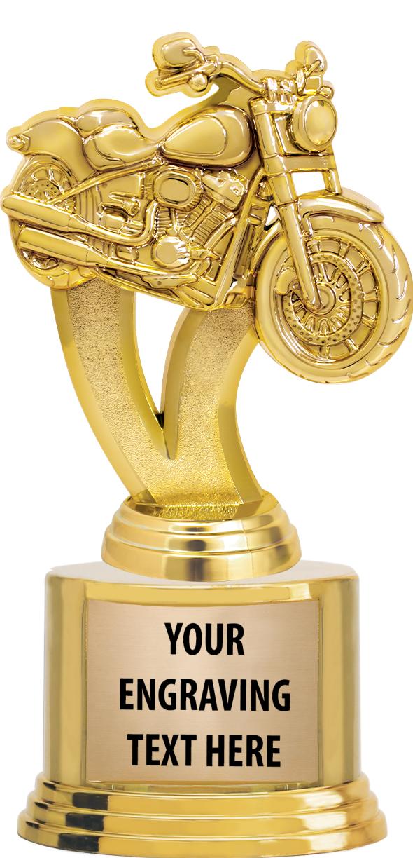 7" TROPHY ON ROUND GOLD BASE