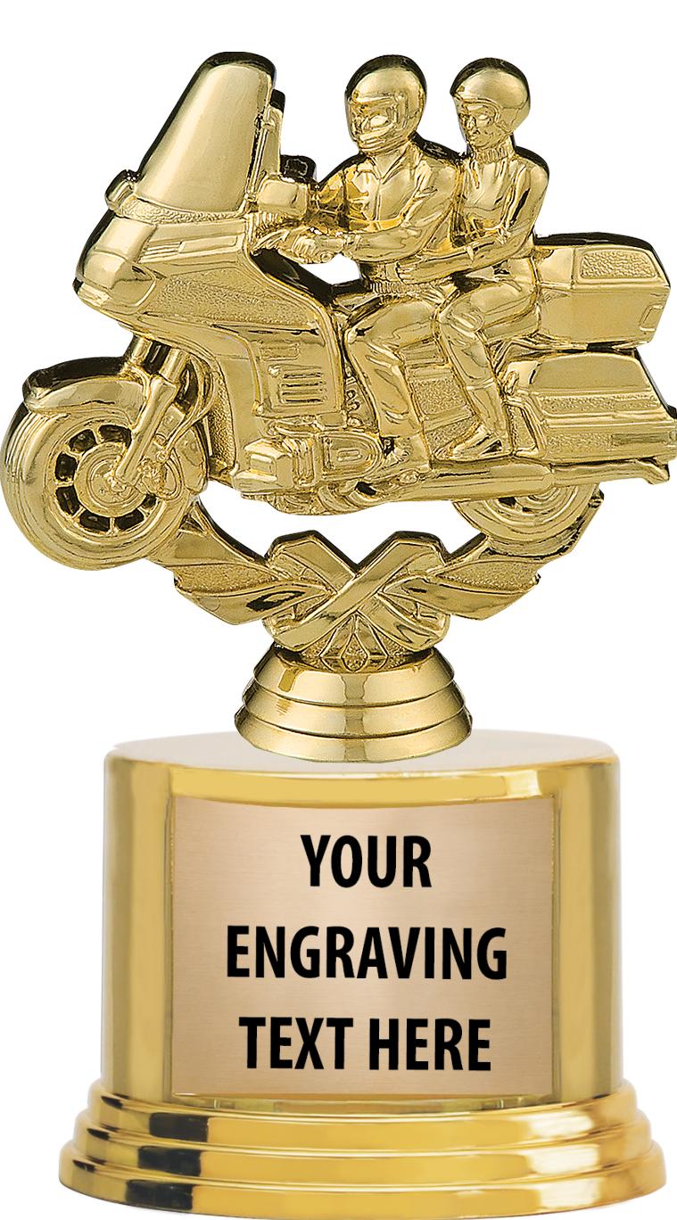 7" TROPHY ON ROUND GOLD BASE